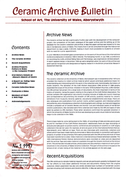 Ceramic Archive Bulletin No 1, 1997