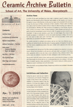 Ceramic Archive Bulletin No 7, 2003