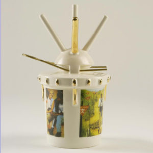 Conrad Atkinson's (USA/GB) ceramic 'landmine' printed with images of Princess Diana 