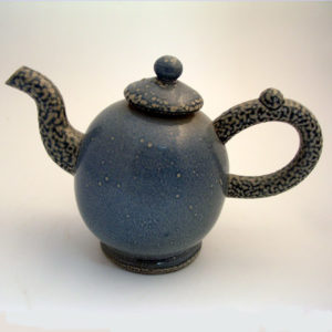 10. Salt-glazed stoneware 'Macaroni' teapot with twisted handle, 1985, H. 14cm