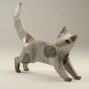 Cat Raku, 27 cm high, 34 cm wide